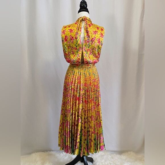 Saloni Tie-Back Midi-Dress size 0 - Picture 9 of 16